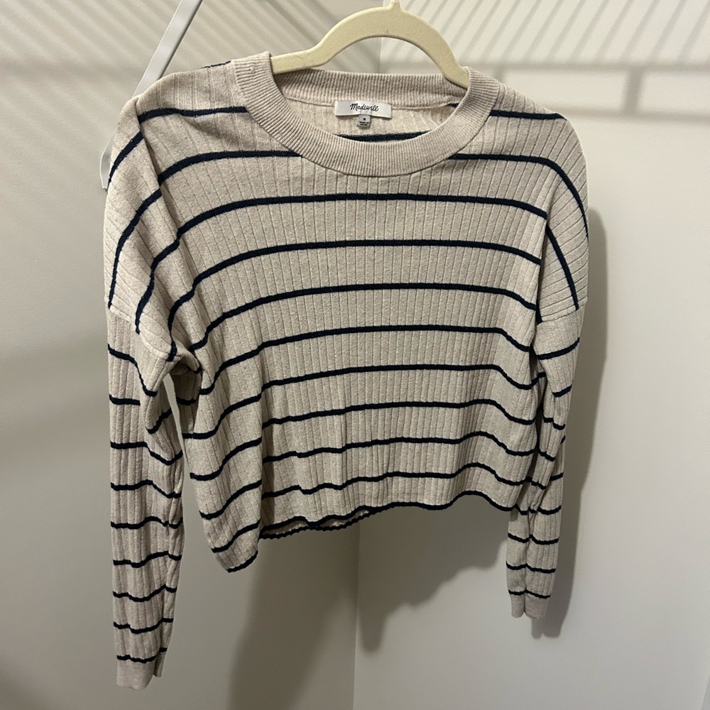 Madewell cropped striped sweater